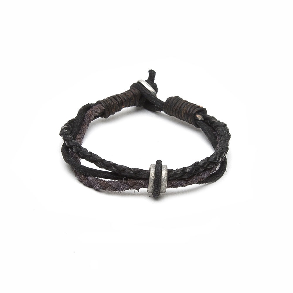 Vestopazzo bracelet with genuine leather braid